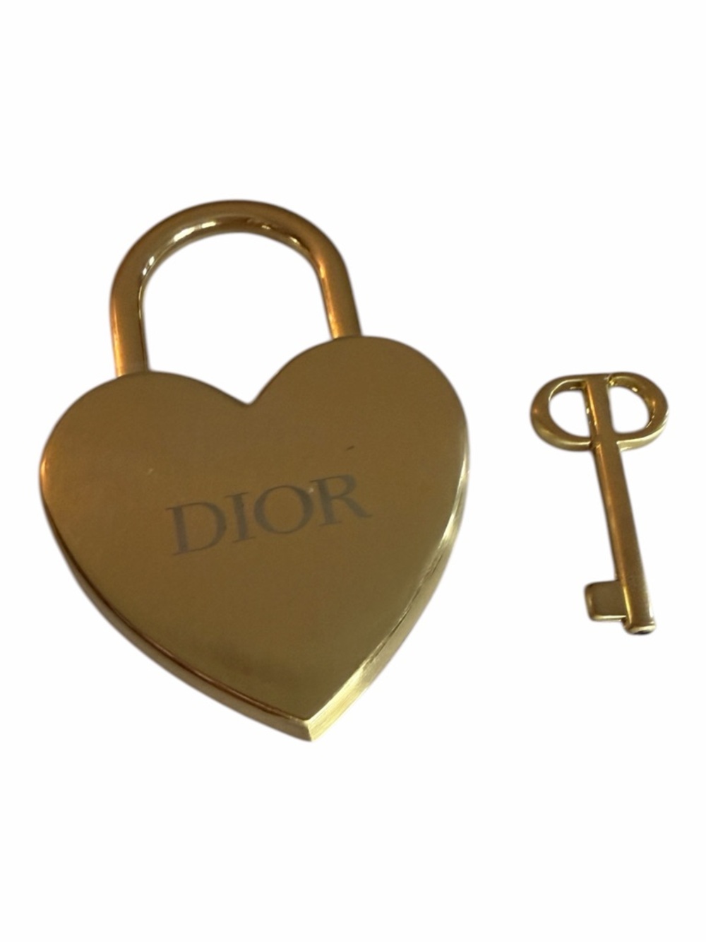 Christian Dior Heart Lock & Key Collectible Gold Tone Rare w Original Box - Picture 2 of 7